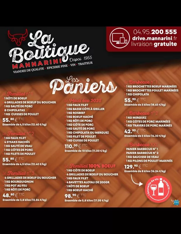 Produits de la boucherie, Ajaccio, Boutique Mannarini